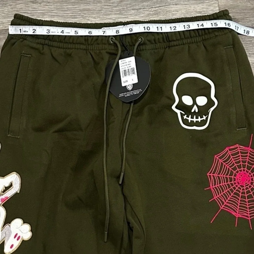 Freeze Max Looney Tunes Bugs Bunny Joggers Mens L Olive Green Sweatpants Patch